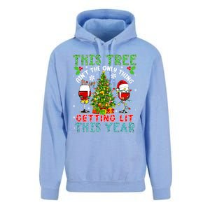 This Tree AinT Only Thing Getting Lit Xmas Two Santa Wines Gift Unisex Surf Hoodie