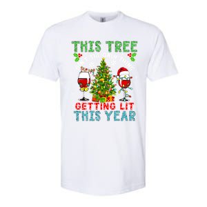 This Tree AinT Only Thing Getting Lit Xmas Two Santa Wines Gift Softstyle CVC T-Shirt