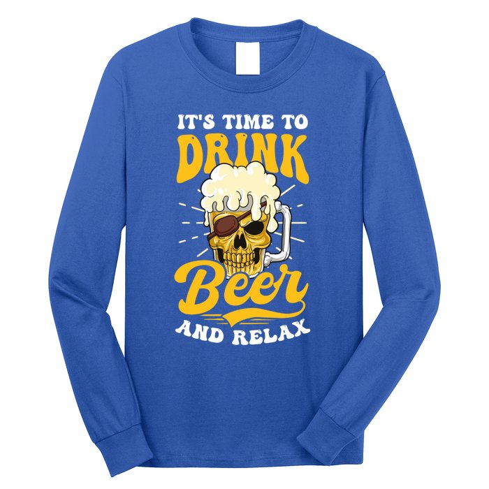 Time To And Relax Design Bbq Beer Freedom Cool Gift Long Sleeve Shirt