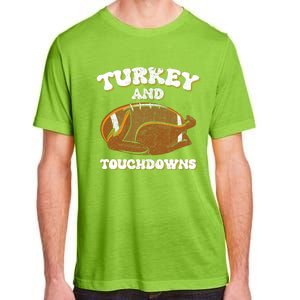 Thanksgiving Turkey And Touchdowns Football Adult ChromaSoft Performance T-Shirt