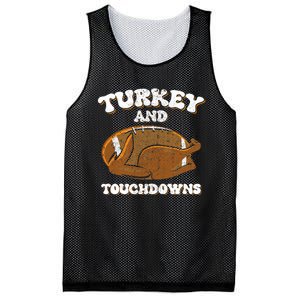 Thanksgiving Turkey And Touchdowns Football Mesh Reversible Basketball Jersey Tank