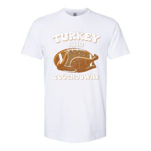 Thanksgiving Turkey And Touchdowns Football Softstyle CVC T-Shirt