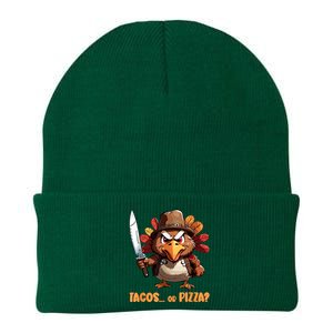 Thanksgiving Turkey Asking Eat Tacos Or Pizza Cool Knit Cap Winter Beanie