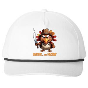 Thanksgiving Turkey Asking Eat Tacos Or Pizza Cool Snapback Five-Panel Rope Hat