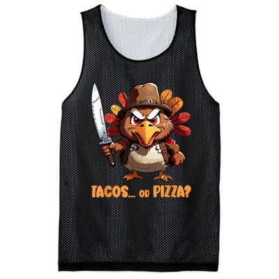 Thanksgiving Turkey Asking Eat Tacos Or Pizza Cool Mesh Reversible Basketball Jersey Tank