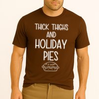 Thick Thighs And Holiday Pies Funny Thanksgiving Performance Shirt