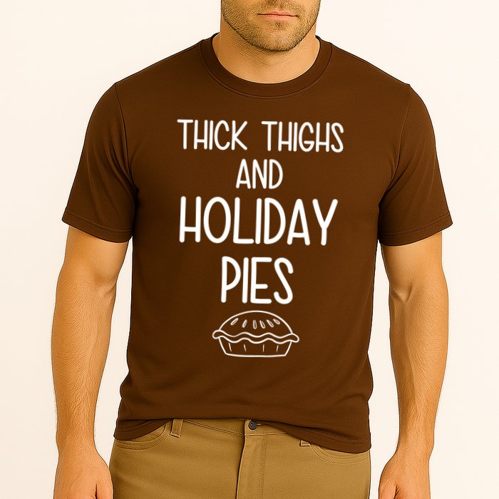 Thick Thighs And Holiday Pies Funny Thanksgiving Performance Shirt