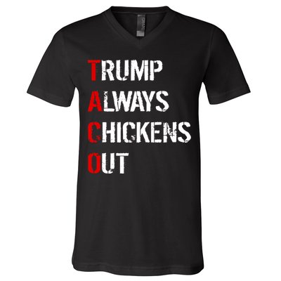 Taco Trump Always Chickens Out V-Neck T-Shirt