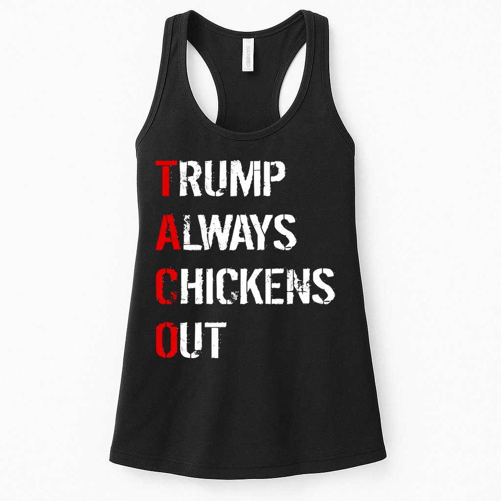 Taco Trump Always Chickens Out Womens Tank Top