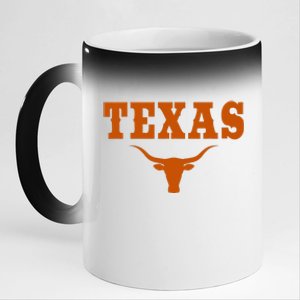 Texas Tx American Bull United States 11oz Black Color Changing Mug