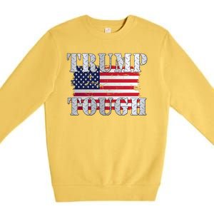 Trump Tough American Flag Premium Crewneck Sweatshirt