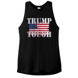 Trump Tough American Flag Ladies PosiCharge Tri-Blend Wicking Tank