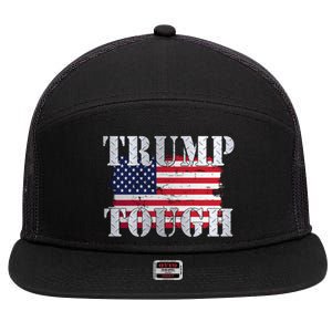 Trump Tough American Flag 7 Panel Mesh Trucker Snapback Hat