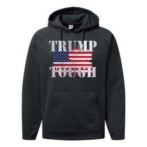 Trump Tough American Flag Performance Fleece Hoodie