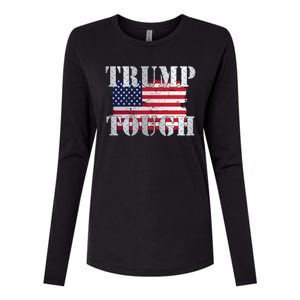 Trump Tough American Flag Womens Cotton Relaxed Long Sleeve T-Shirt