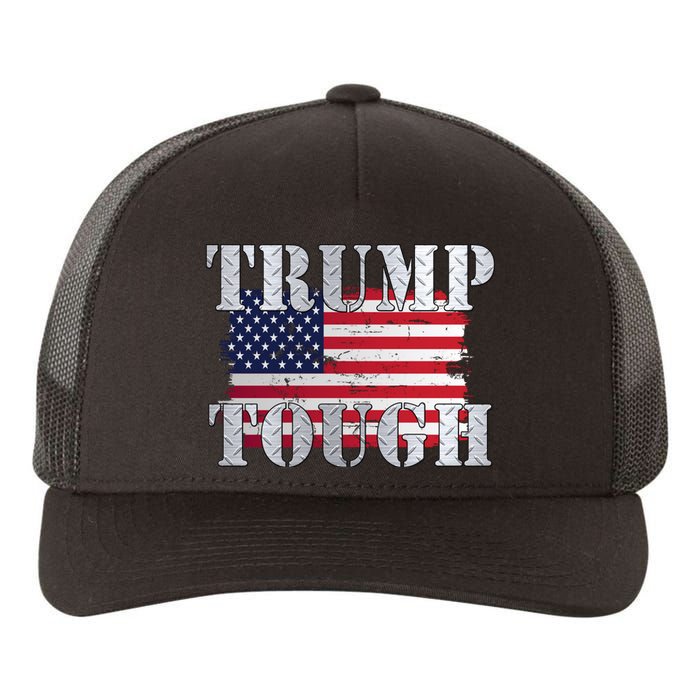 Trump Tough American Flag Yupoong Adult 5-Panel Trucker Hat