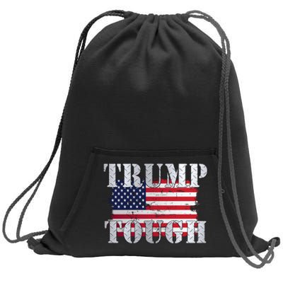 Trump Tough American Flag Sweatshirt Cinch Pack Bag