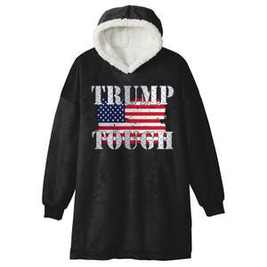 Trump Tough American Flag Hooded Wearable Blanket