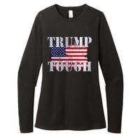 Trump Tough American Flag Womens CVC Long Sleeve Shirt