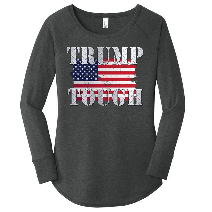 Trump Tough American Flag Women's Perfect Tri Tunic Long Sleeve Shirt