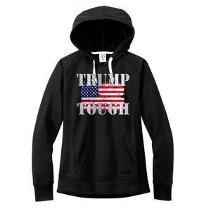 Trump Tough American Flag Women's Fleece Hoodie