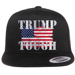 Trump Tough American Flag Flat Bill Trucker Hat