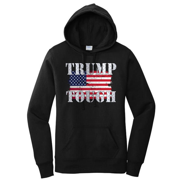 Trump Tough American Flag Women's Pullover Hoodie