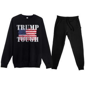 Trump Tough American Flag Premium Crewneck Sweatsuit Set