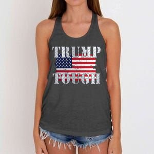 Trump Tough American Flag Women's Knotted Racerback Tank