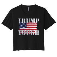 Trump Tough American Flag Women's Crop Top Tee