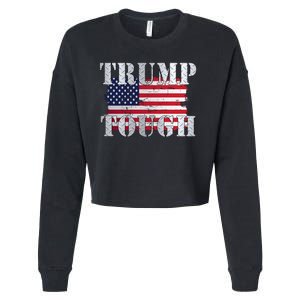 Trump Tough American Flag Cropped Pullover Crew