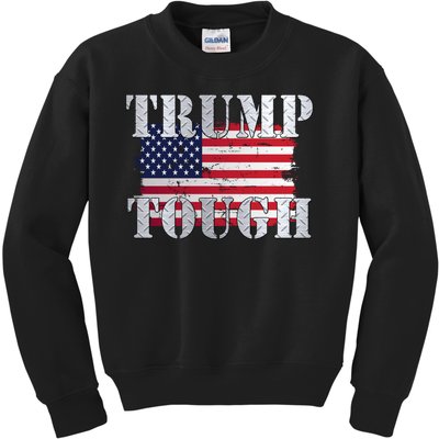 Trump Tough American Flag Kids Sweatshirt