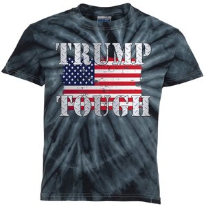 Trump Tough American Flag Kids Tie-Dye T-Shirt