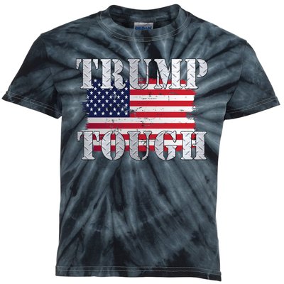 Trump Tough American Flag Kids Tie-Dye T-Shirt