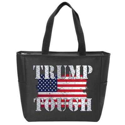 Trump Tough American Flag Zip Tote Bag