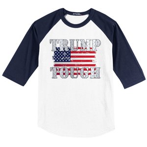 Trump Tough American Flag Baseball Sleeve Shirt