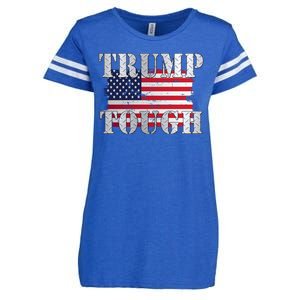 Trump Tough American Flag Enza Ladies Jersey Football T-Shirt