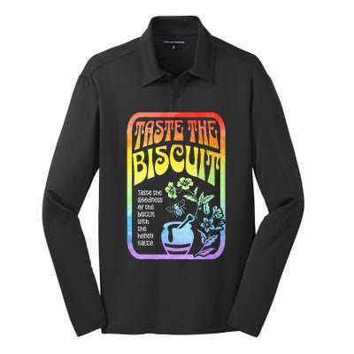 Taste The Biscuit Taste The Goodness Silk Touch Performance Long Sleeve Polo