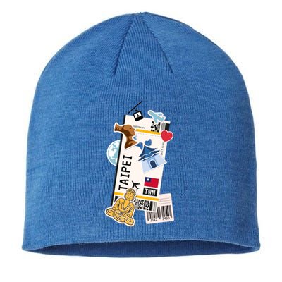 Taipei Taiwan Boarding Plane Airplane Ticket Travel Gift Sustainable Beanie