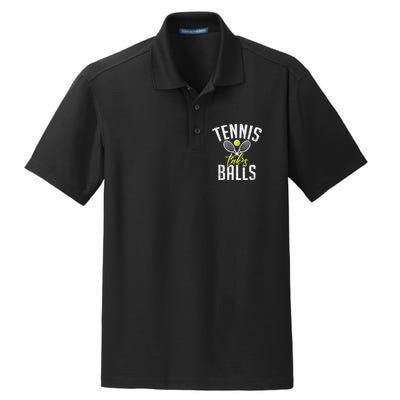 Tennis Takes Balls Funny Tennis Lover Dry Zone Grid Polo