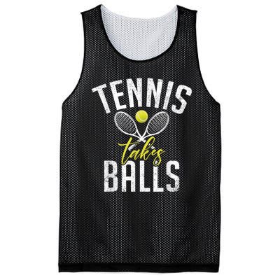 Tennis Takes Balls Funny Tennis Lover Mesh Reversible Basketball Jersey Tank