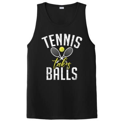 Tennis Takes Balls Funny Tennis Lover PosiCharge Competitor Tank