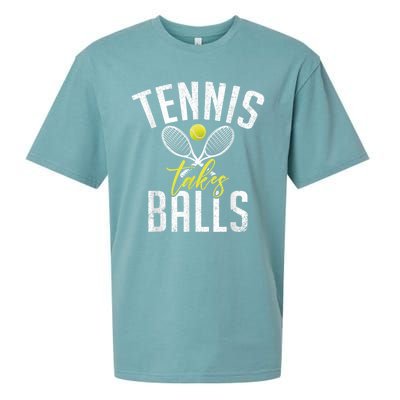 Tennis Takes Balls Funny Tennis Lover Sueded Cloud Jersey T-Shirt