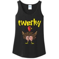 Twerky Turkey Butt Funny Thanksgiving Twerk Dance Pun Gift Ladies Essential Tank