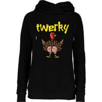 Twerky Turkey Butt Funny Thanksgiving Twerk Dance Pun Gift Womens Funnel Neck Pullover Hood