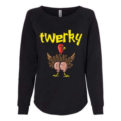 Twerky Turkey Butt Funny Thanksgiving Twerk Dance Pun Gift Womens California Wash Sweatshirt