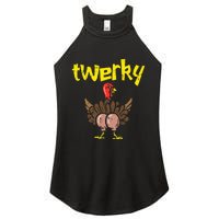 Twerky Turkey Butt Funny Thanksgiving Twerk Dance Pun Gift Women’s Perfect Tri Rocker Tank