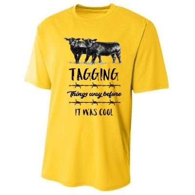 Tagging Things Before It Was Cool Great Gift Black Angus Gift Performance Sprint T-Shirt