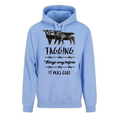 Tagging Things Before It Was Cool Great Gift Black Angus Gift Unisex Surf Hoodie