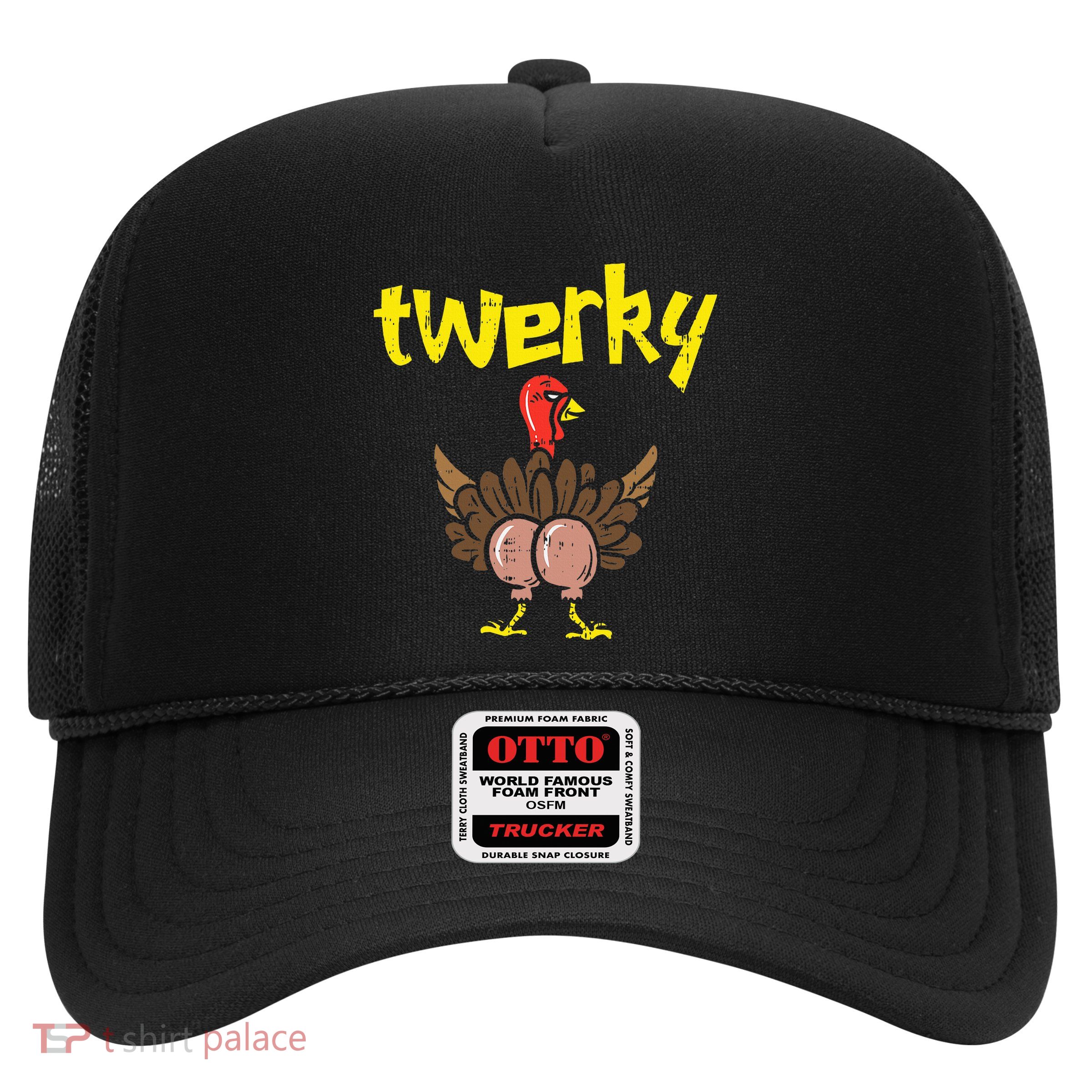 Twerky Turkey Butt Funny Thanksgiving Twerk Dance Pun Gift Trucker Hat